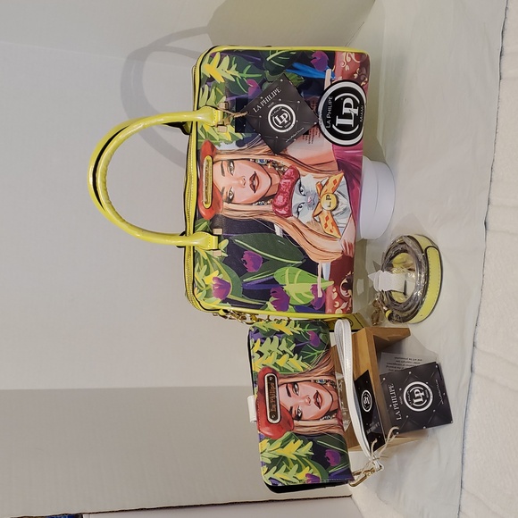 LA PHILIPE Multicolor Handbag and Wallet Set - Picture 1 of 2